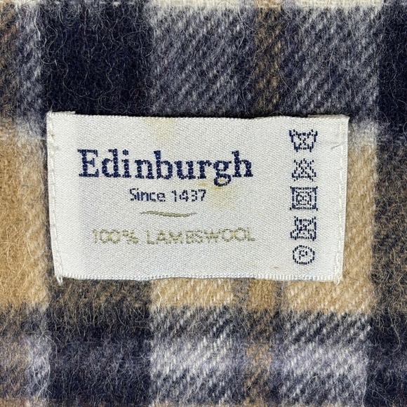 Edinburgh Since 1437 100% Lambswool Plaid Fringe Scarf 10 X 68 Preppy Academia - Picture 4 of 4